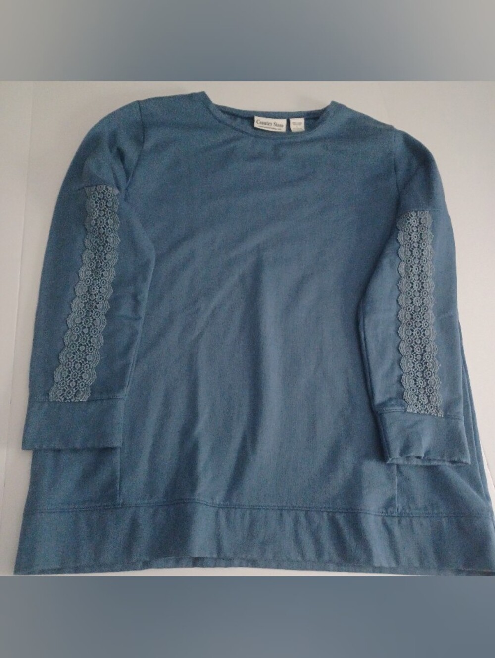 Country Store Lace Sweatshirt Top Sz L